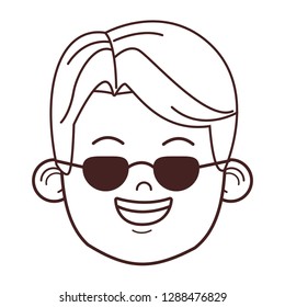 young man face cartoon
