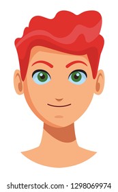 young man face cartoon