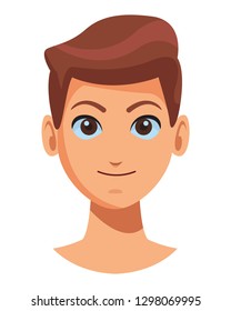 young man face cartoon
