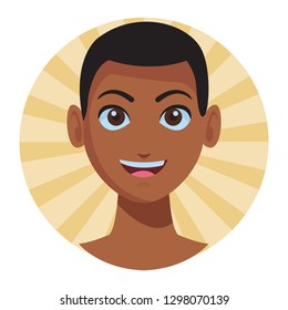young man face cartoon