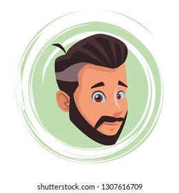 young man face cartoon