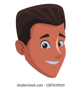 young man face cartoon