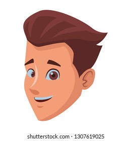 young man face cartoon