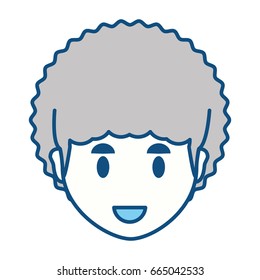 Young man face cartoon