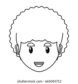 Young man face cartoon