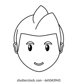 Young man face cartoon