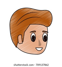 Young man face cartoon