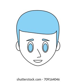 Young man face cartoon