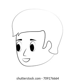 Young man face cartoon