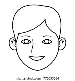 Young man face cartoon