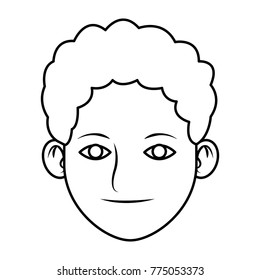 Young man face cartoon