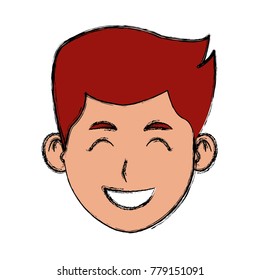 Young man face cartoon