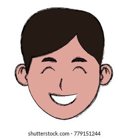 Young man face cartoon
