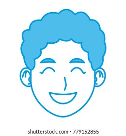 Young man face cartoon