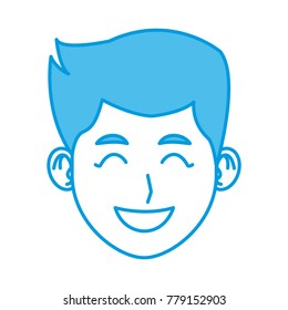 Young man face cartoon