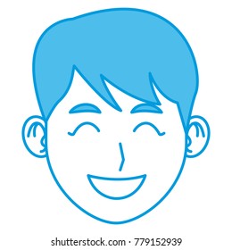 Young man face cartoon