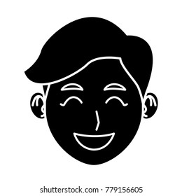 Young man face cartoon