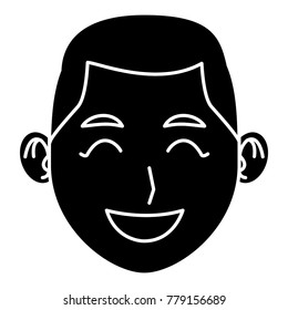 Young man face cartoon