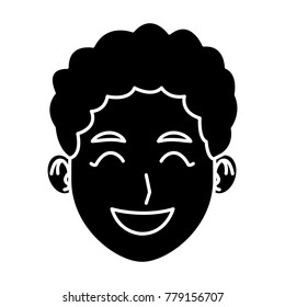 Young man face cartoon