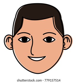 Young man face cartoon