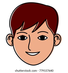 Young man face cartoon