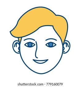 Young man face cartoon