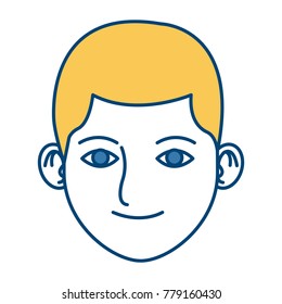 Young man face cartoon
