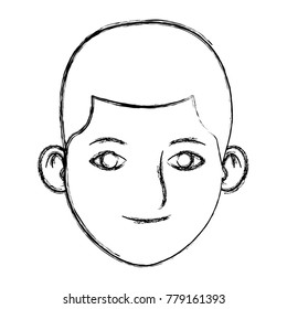 Young man face cartoon