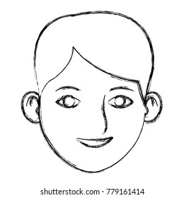 Young man face cartoon