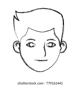 Young man face cartoon