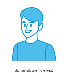 Young man face cartoon