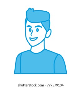 Young man face cartoon