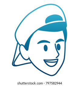 Young man face cartoon