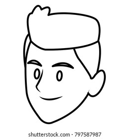 Young man face cartoon