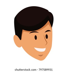 Young man face cartoon