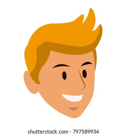 Young man face cartoon