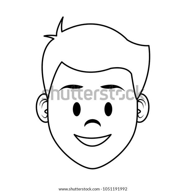 Young Man Face Cartoon Stock Vector (Royalty Free) 1051191992 ...