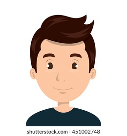 Young man face cartoon design, vector illustration graphic icon.
