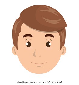 Young man face cartoon design, vector illustration graphic icon.