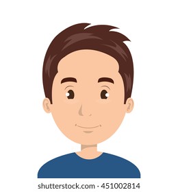 Young man face cartoon design, vector illustration graphic icon.