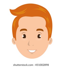 Young man face cartoon design, vector illustration graphic icon.