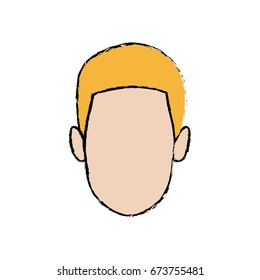 young man face cartoon profile people image