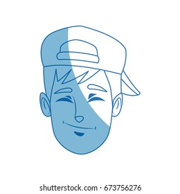 young man face cartoon profile people image