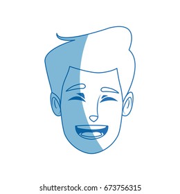 young man face cartoon profile people image