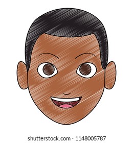 Young man face cartoon scribble