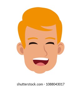 Young man face happy