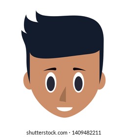 Young man face head cartoon vector illustration graphic design