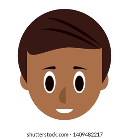Young man face head cartoon vector illustration graphic design