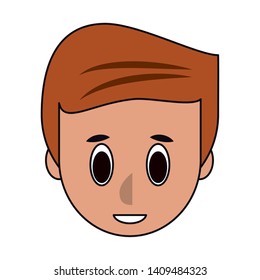 Young man face head cartoon vector illustration graphic design