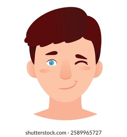 Young man face icon. Cartoon illustration of young man face vector icon for web